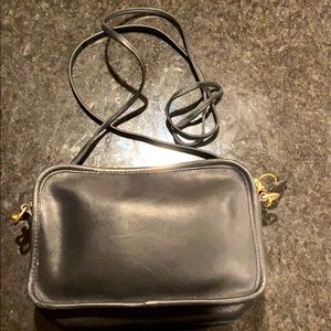 Coach Vintage black leather crossbody with gold hw